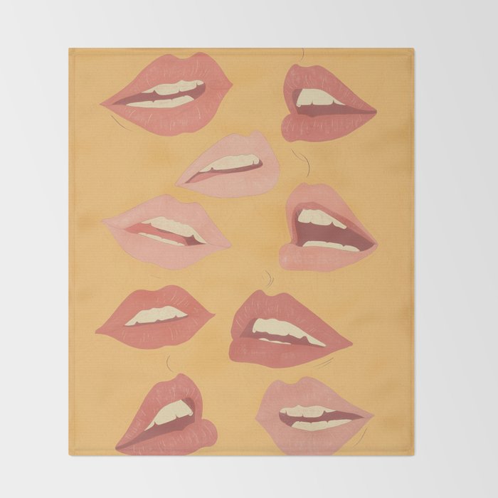 Playful Lips Throw Blanket Gallery Image 2