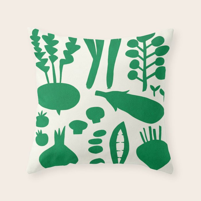 fresh fresh vegetable-green Throw Pillow Gallery Image 6