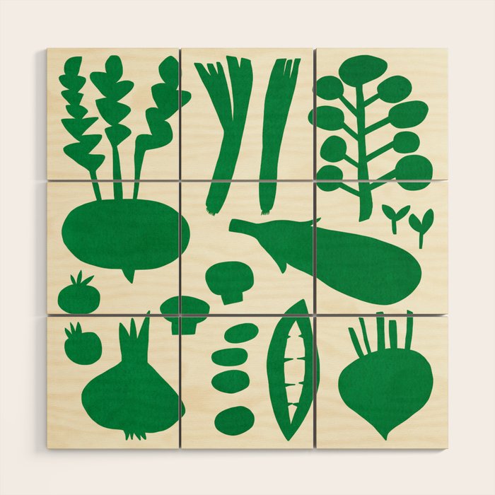 fresh fresh vegetable-green Wood Wall Art Gallery Image 1