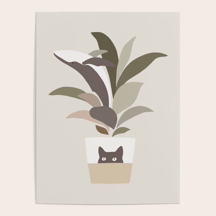 Cat and Plant 29: A Leaf of Whale Poster Gallery Image 4