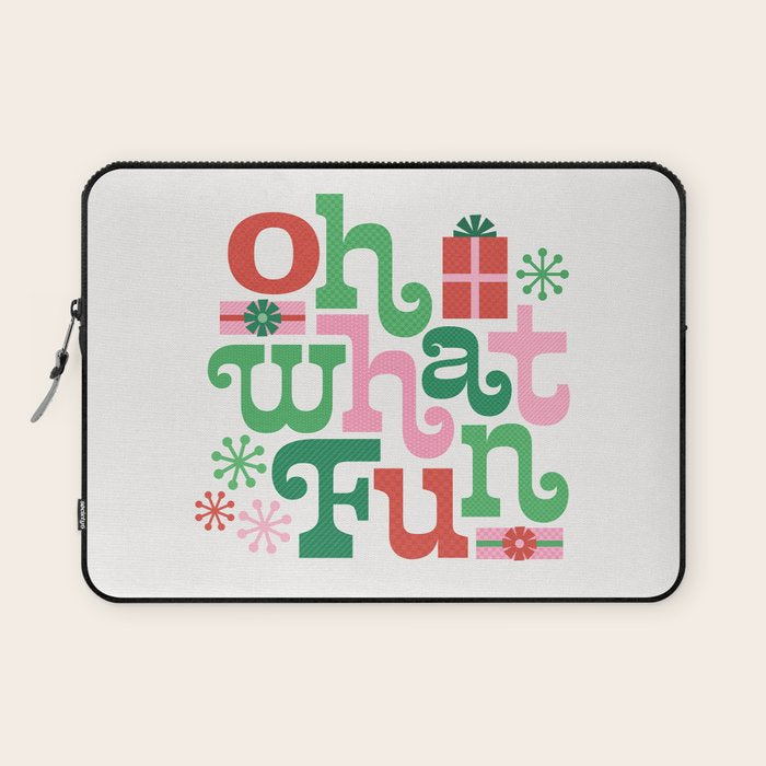 Oh What Fun - Red and Green Laptop Sleeve Gallery Image 1