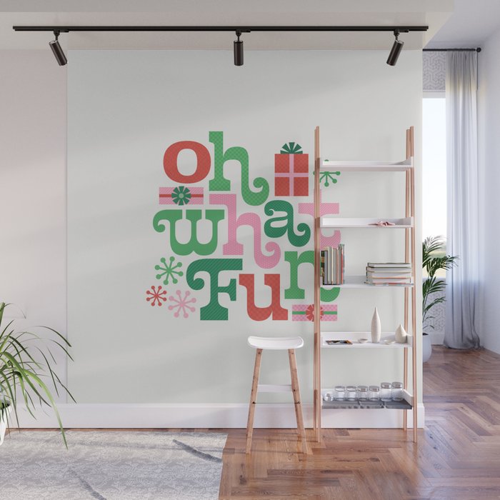 Oh What Fun - Red and Green Wall Mural Gallery Image 1