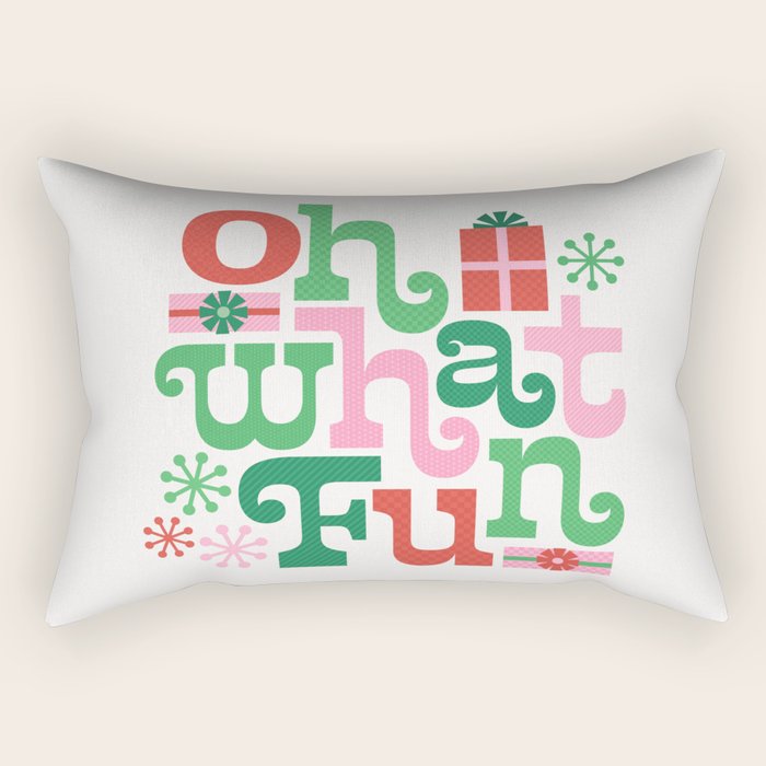 Oh What Fun - Red and Green Rectangular Pillow Gallery Image 1