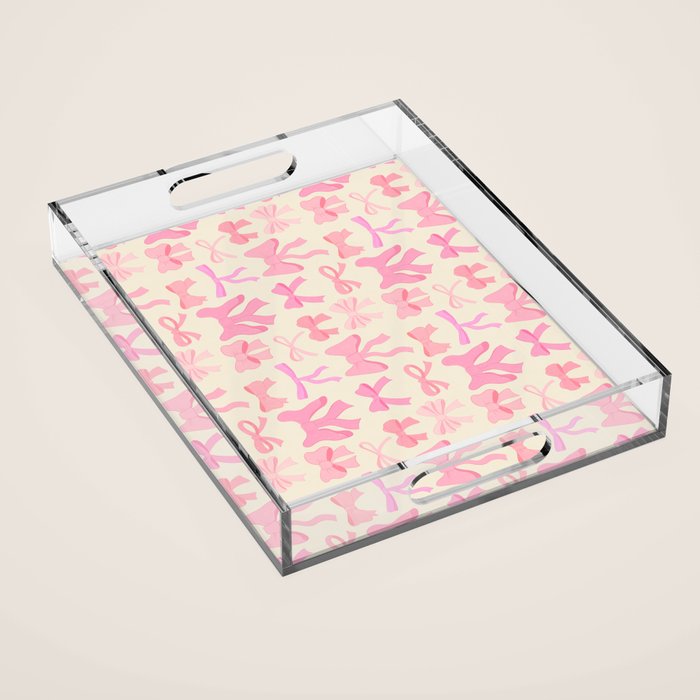 Pink Bows Acrylic Tray Gallery Image 1