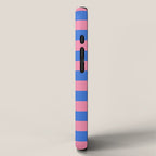 Bold Fun Stripes Blue and Pink Simple Colorful Pattern iPhone Case Gallery Image 2