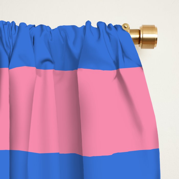 Bold Fun Stripes Blue and Pink Simple Colorful Pattern Window Curtain Gallery Image 2