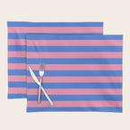 Bold Fun Stripes Blue and Pink Simple Colorful Pattern Placemat Gallery Image 1