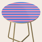 Bold Fun Stripes Blue and Pink Simple Colorful Pattern Side Table Gallery Image 2