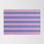 Bold Fun Stripes Blue and Pink Simple Colorful Pattern Rug Gallery Image 2