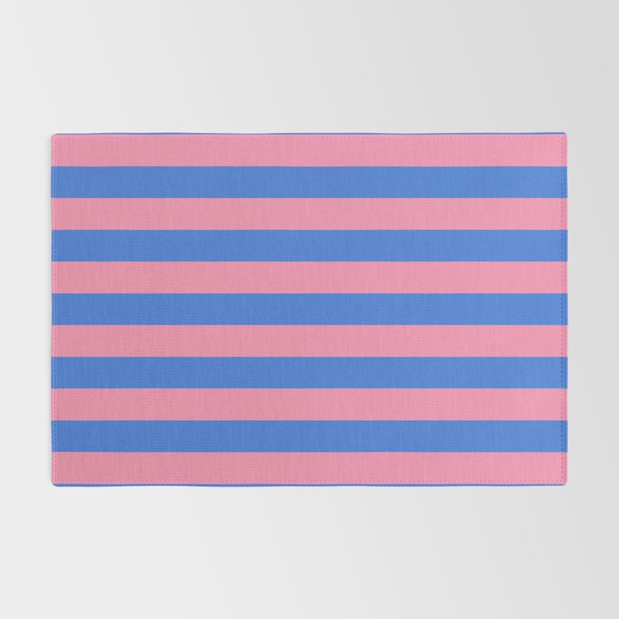 Bold Fun Stripes Blue and Pink Simple Colorful Pattern Rug Gallery Image 2