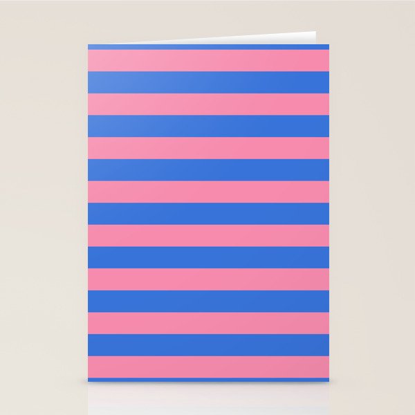 Bold Fun Stripes Blue and Pink Simple Colorful Pattern Stationery Card Gallery Image 2