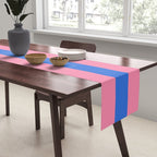 Bold Fun Stripes Blue and Pink Simple Colorful Pattern Table Runner Gallery Image 2