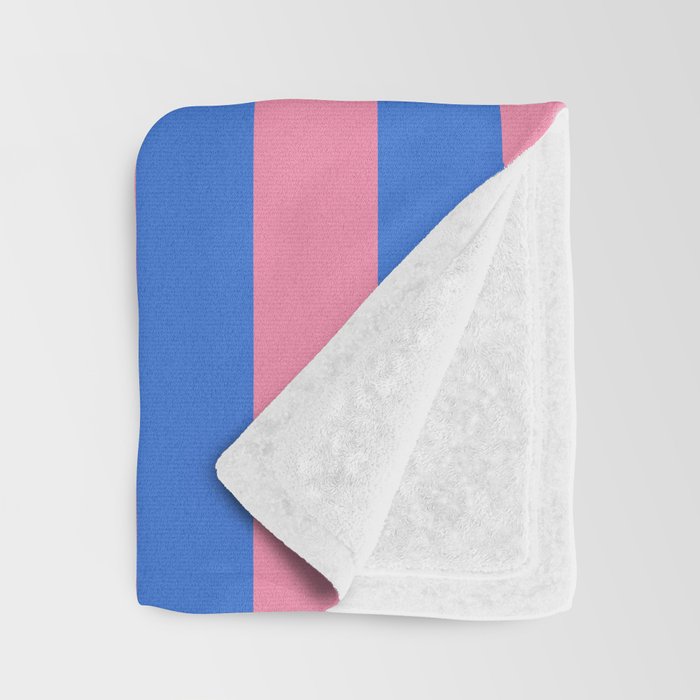 Bold Fun Stripes Blue and Pink Simple Colorful Pattern Throw Blanket Gallery Image 3