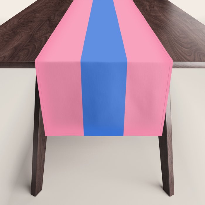Bold Fun Stripes Blue and Pink Simple Colorful Pattern Table Runner Gallery Image 1