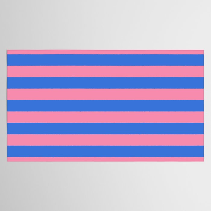 Bold Fun Stripes Blue and Pink Simple Colorful Pattern Tablecloth Gallery Image 2