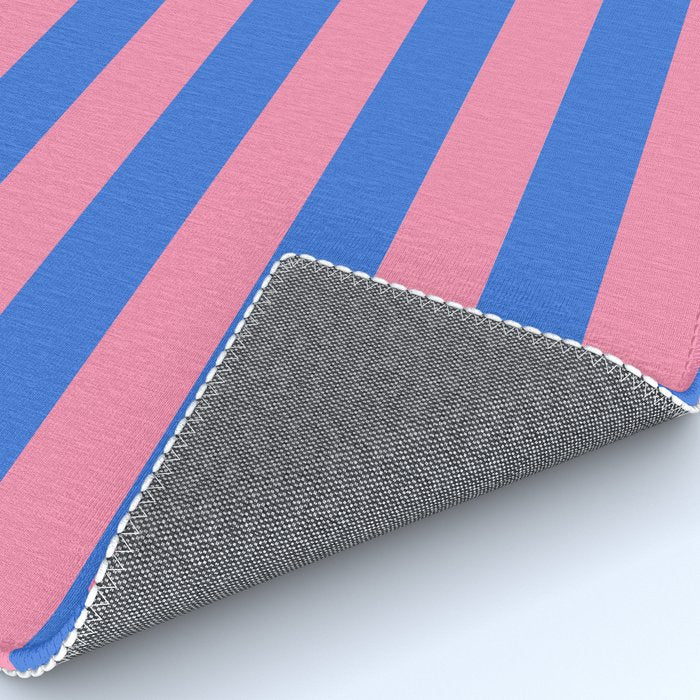 Bold Fun Stripes Blue and Pink Simple Colorful Pattern Rug Gallery Image 4