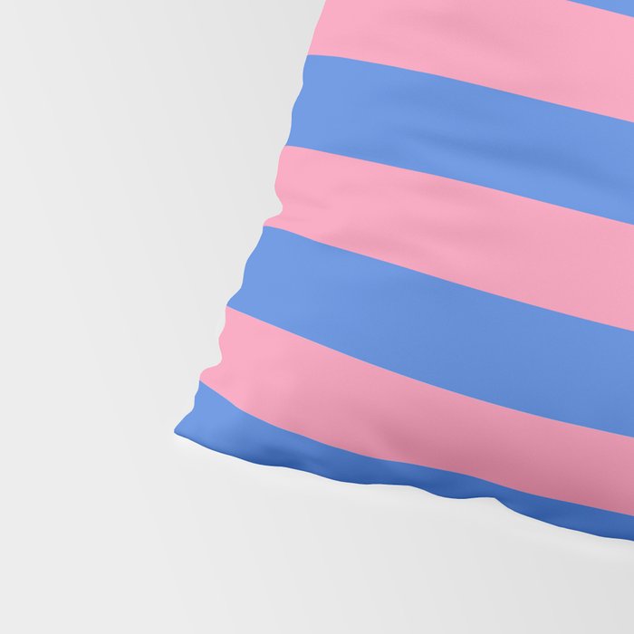 Bold Fun Stripes Blue and Pink Simple Colorful Pattern Pillow Sham Gallery Image 4
