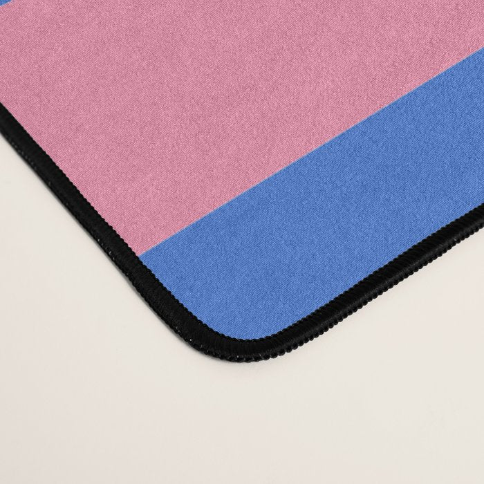 Bold Fun Stripes Blue and Pink Simple Colorful Pattern Desk Mat Gallery Image 4