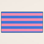 Bold Fun Stripes Blue and Pink Simple Colorful Pattern Desk Mat Gallery Image 3
