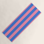 Bold Fun Stripes Blue and Pink Simple Colorful Pattern Yoga Mat Gallery Image 1