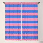 Bold Fun Stripes Blue and Pink Simple Colorful Pattern Window Curtain Gallery Image 5