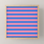 Bold Fun Stripes Blue and Pink Simple Colorful Pattern Mini Art Print Gallery Image 1