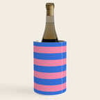 Bold Fun Stripes Blue and Pink Simple Colorful Pattern Wine Chiller Gallery Image 2