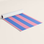 Bold Fun Stripes Blue and Pink Simple Colorful Pattern Yoga Mat Gallery Image 2
