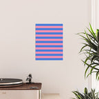 Bold Fun Stripes Blue and Pink Simple Colorful Pattern Poster Gallery Image 2