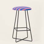 Bold Fun Stripes Blue and Pink Simple Colorful Pattern Stool Gallery Image 1