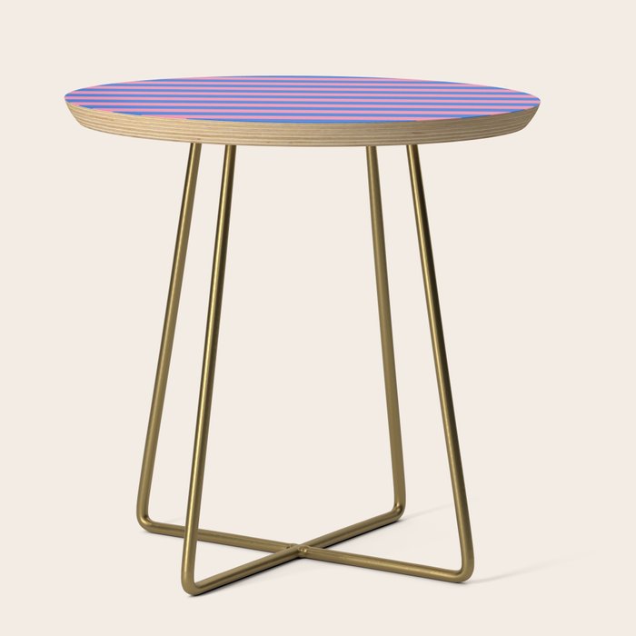 Bold Fun Stripes Blue and Pink Simple Colorful Pattern Side Table Gallery Image 1