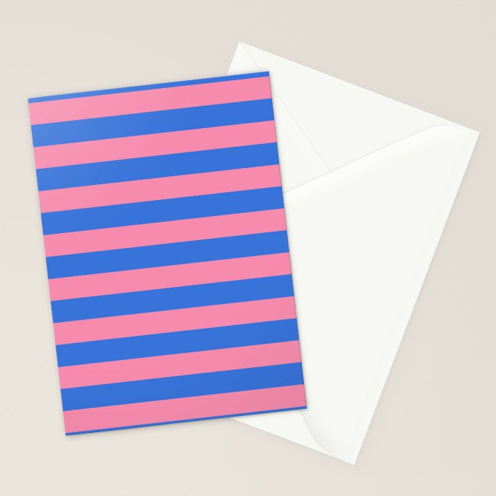 Bold Fun Stripes Blue and Pink Simple Colorful Pattern Stationery Card Gallery Image 2