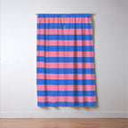 Bold Fun Stripes Blue and Pink Simple Colorful Pattern Window Curtain Gallery Image 3