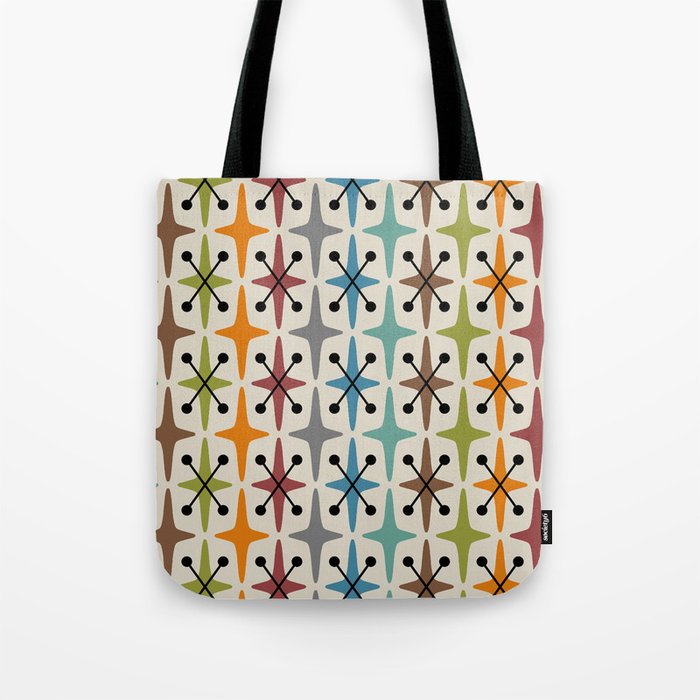 Mid Century Modern Atomic Age Starburst Pattern 226 Googie  Tote Bag Gallery Image 1