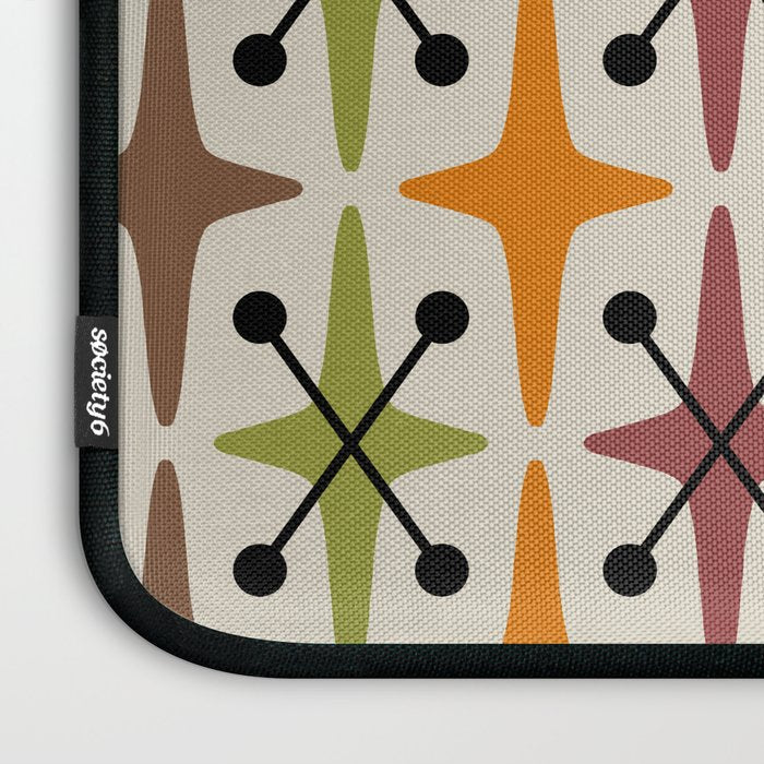 Mid Century Modern Atomic Age Starburst Pattern 226 Googie  Laptop Sleeve Gallery Image 3