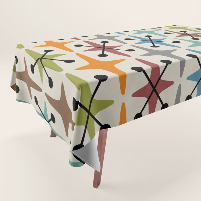 Mid Century Modern Atomic Age Starburst Pattern 226 Googie  Tablecloth Gallery Image 1