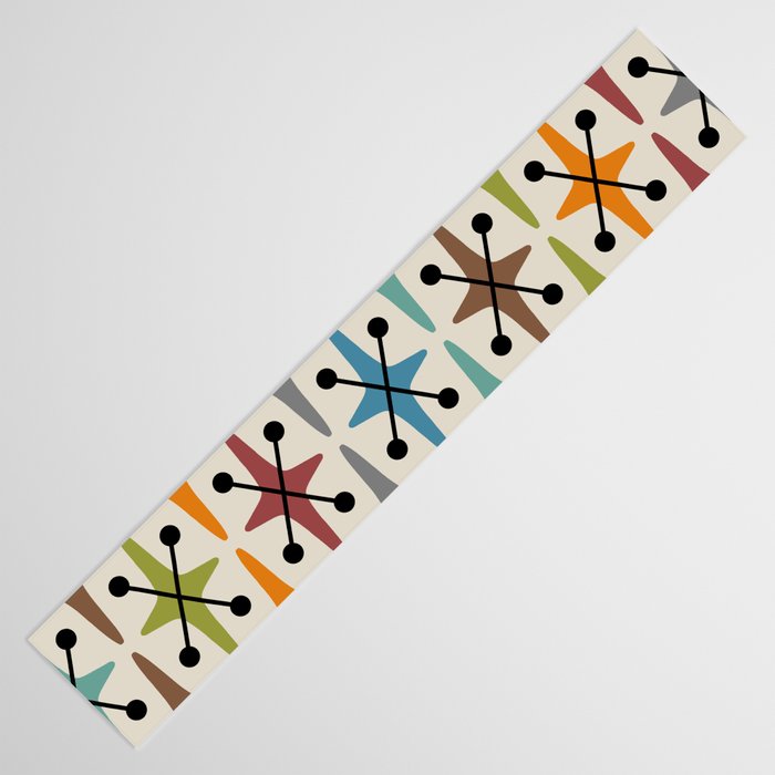 Mid Century Modern Atomic Age Starburst Pattern 226 Googie  Table Runner Gallery Image 3
