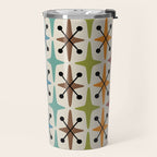 Mid Century Modern Atomic Age Starburst Pattern 226 Googie  Travel Mug Gallery Image 2