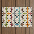 Mid Century Modern Atomic Age Starburst Pattern 226 Googie  Outdoor Rug Gallery Image 1