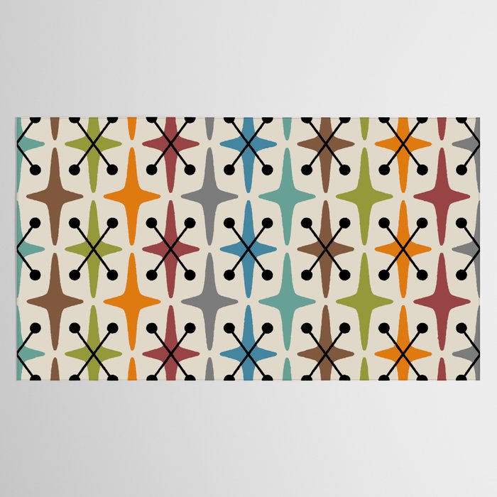 Mid Century Modern Atomic Age Starburst Pattern 226 Googie  Tablecloth Gallery Image 2