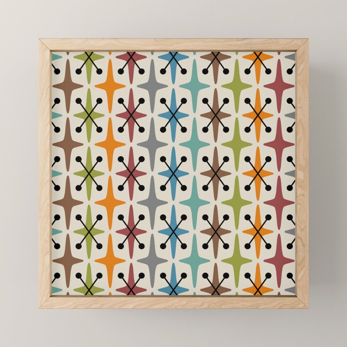 Mid Century Modern Atomic Age Starburst Pattern 226 Googie  Mini Art Print Gallery Image 1
