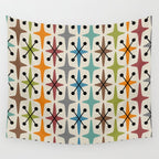 Mid Century Modern Atomic Age Starburst Pattern 226 Googie  Wall Tapestry Gallery Image 4