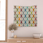 Mid Century Modern Atomic Age Starburst Pattern 226 Googie  Wall Tapestry Gallery Image 2
