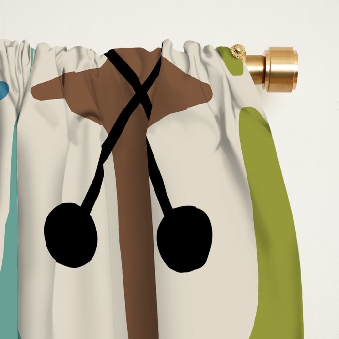 Mid Century Modern Atomic Age Starburst Pattern 226 Googie  Window Curtain Gallery Image 2