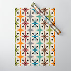 Mid Century Modern Atomic Age Starburst Pattern 226 Googie  Wrapping Paper Gallery Image 1