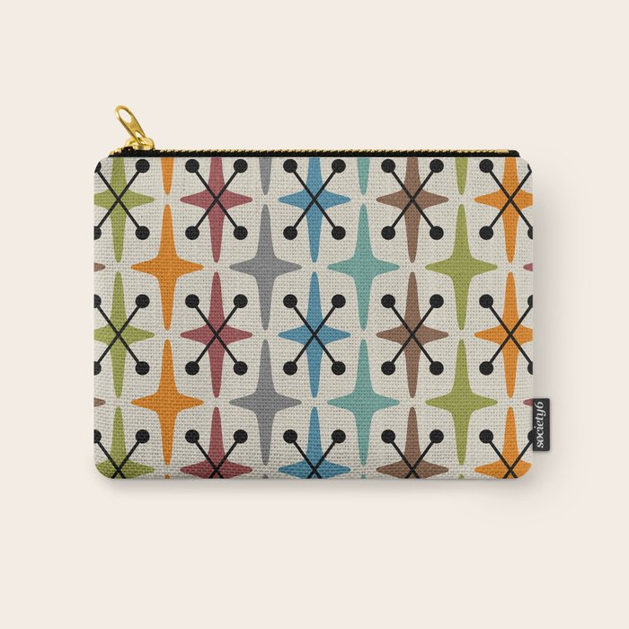 Mid Century Modern Atomic Age Starburst Pattern 226 Googie  Carry All Pouch Gallery Image 1