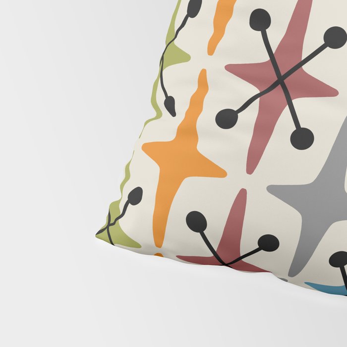 Mid Century Modern Atomic Age Starburst Pattern 226 Googie  Pillow Sham Gallery Image 4