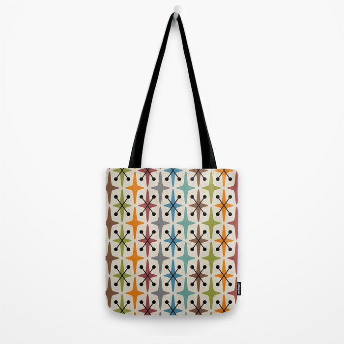 Mid Century Modern Atomic Age Starburst Pattern 226 Googie  Tote Bag Gallery Image 2