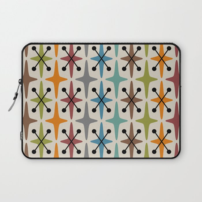 Mid Century Modern Atomic Age Starburst Pattern 226 Googie  Laptop Sleeve Gallery Image 1