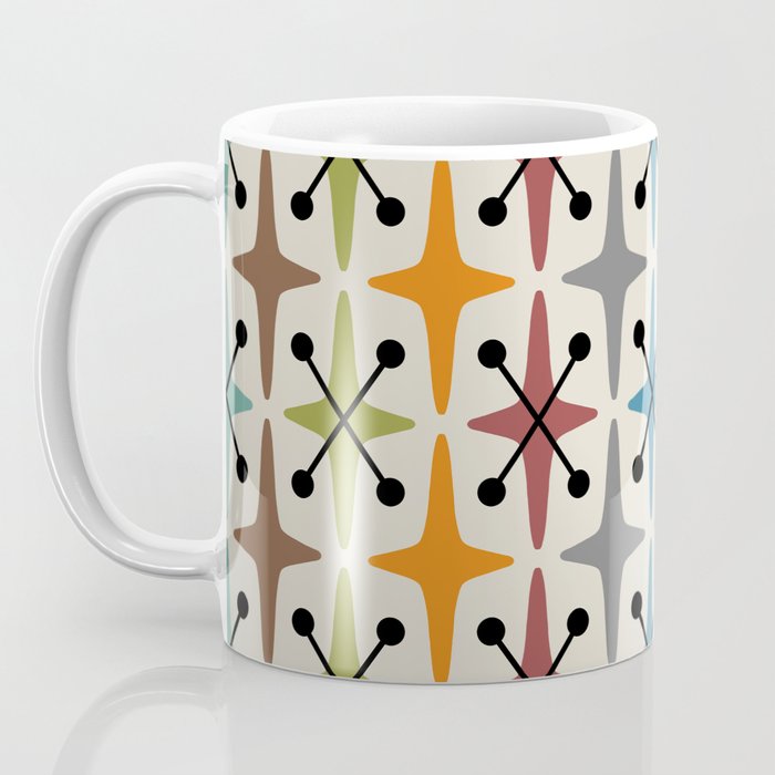 Mid Century Modern Atomic Age Starburst Pattern 226 Googie  Coffee Mug Gallery Image 3